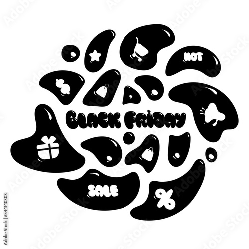 Black Friday Sale Vector Illustration With Abstract Elements. Perfect for Social Media, Banners, Web Sites, Printed Materials, Backgrounds, etc.