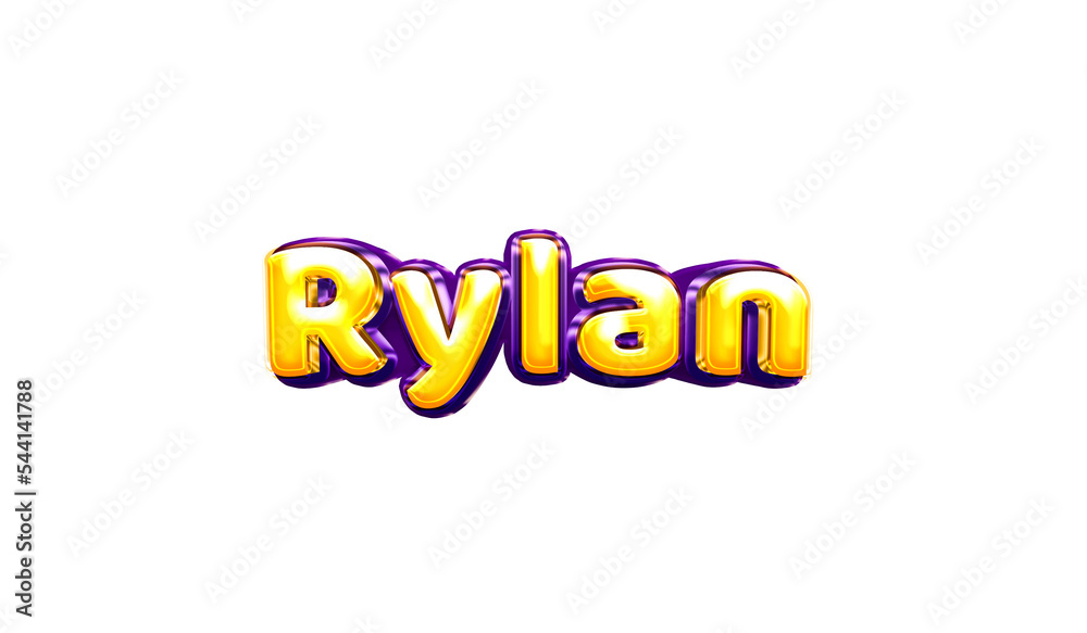 Rylan girls name sticker colorful party balloon birthday helium air shiny yellow purple cutout Rylan girls name sticker colorful party balloon birthday helium air shiny yellow purple cutout