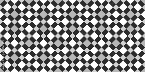 Black and gray diagonal rectangles. Vector of identical rhombuses on a white background. For seamless design of various surfaces.