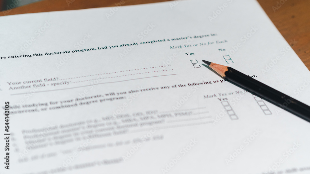 Black marking on checklist box with pencil close up. Checklist concept Black marking on checklist box with pencil close up. Checklist concept