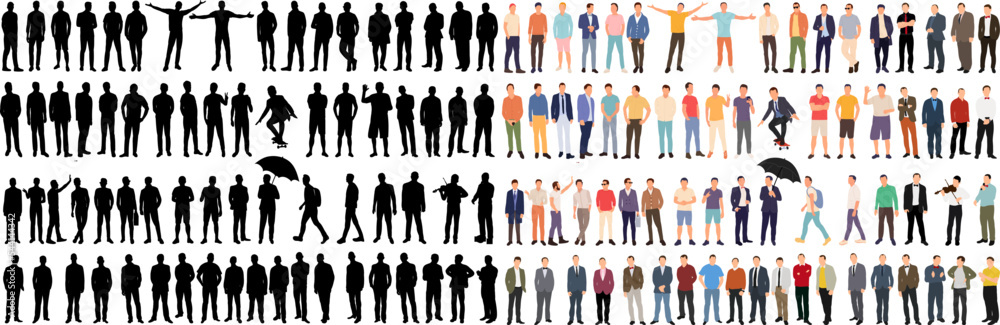set of men in flat style, design isolated vector