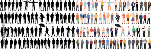 set of men in flat style  design isolated vector
