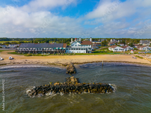 West Dennis Lighthouse was built in 1855 knows as Bass River Light at West Dennis Beach in town of Dennis, Cape Cod, Massachusetts MA, USA.  photo