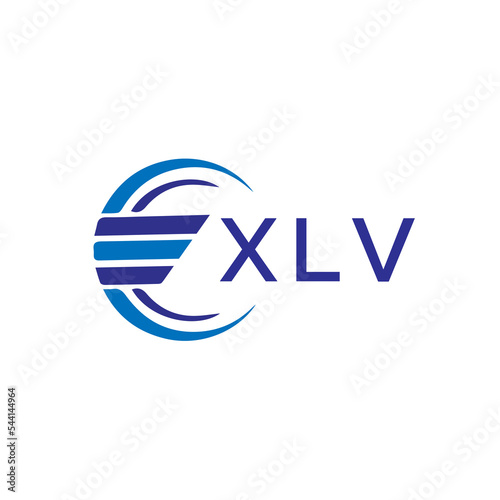 XLV letter logo. XLV blue image on white background. XLV vector logo design for entrepreneur and business. XLV best icon. photo