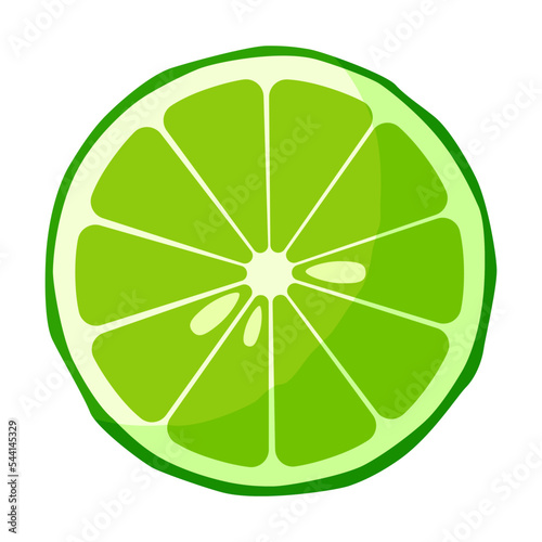 Cartoon Mexican traditional symbol. Flat vector illustration. Colorful lime wedge. Culture, travel, Mexica concept