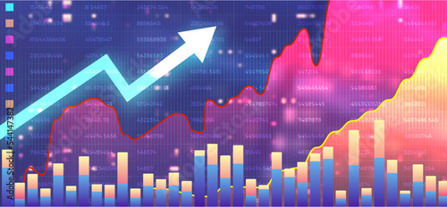 Stock market graph background. Concept of business investment