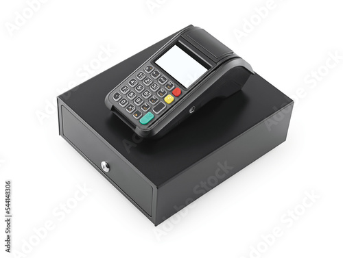 Cash register with clipping path