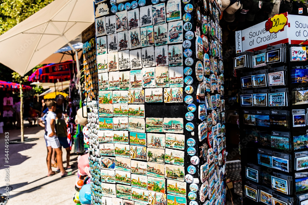 Magnetic souvenirs with the Split town. Croatia.