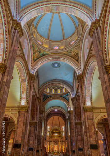 The interior of a cathedral in Cuenca  Ecuador  Cathedral of the Immaculate Conception.  