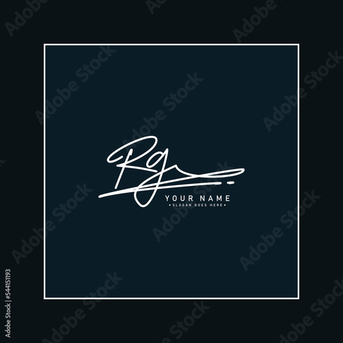 Simple Signature Logo for Alphabet RG - Handwritten Signature for Photography and Fashion Business