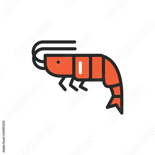 Shrimp color line icon. Pictogram for web page, mobile app, promo.