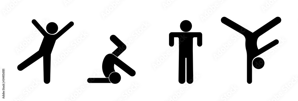 sports icons set, gymnastics illustration sports icons set, gymnastics illustration