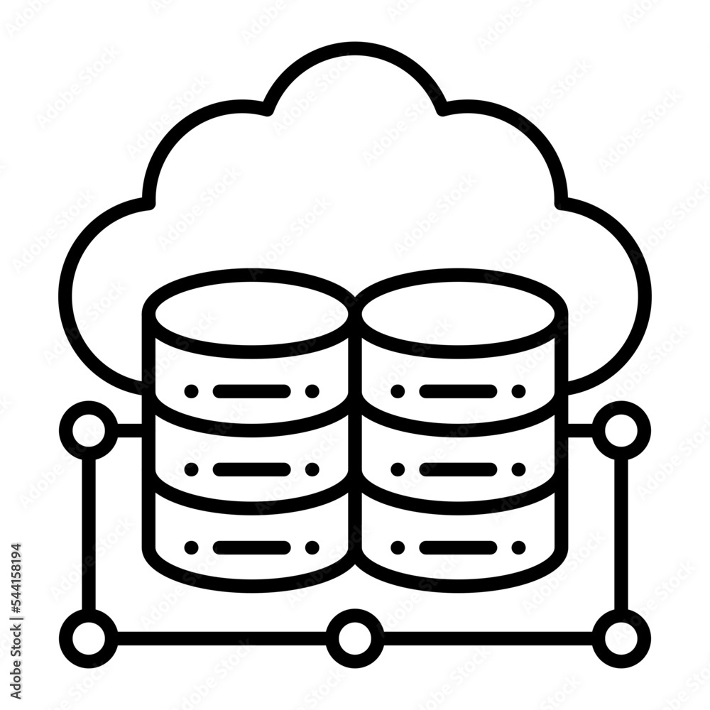 Cloud Storage Line Icon Cloud Storage Line Icon