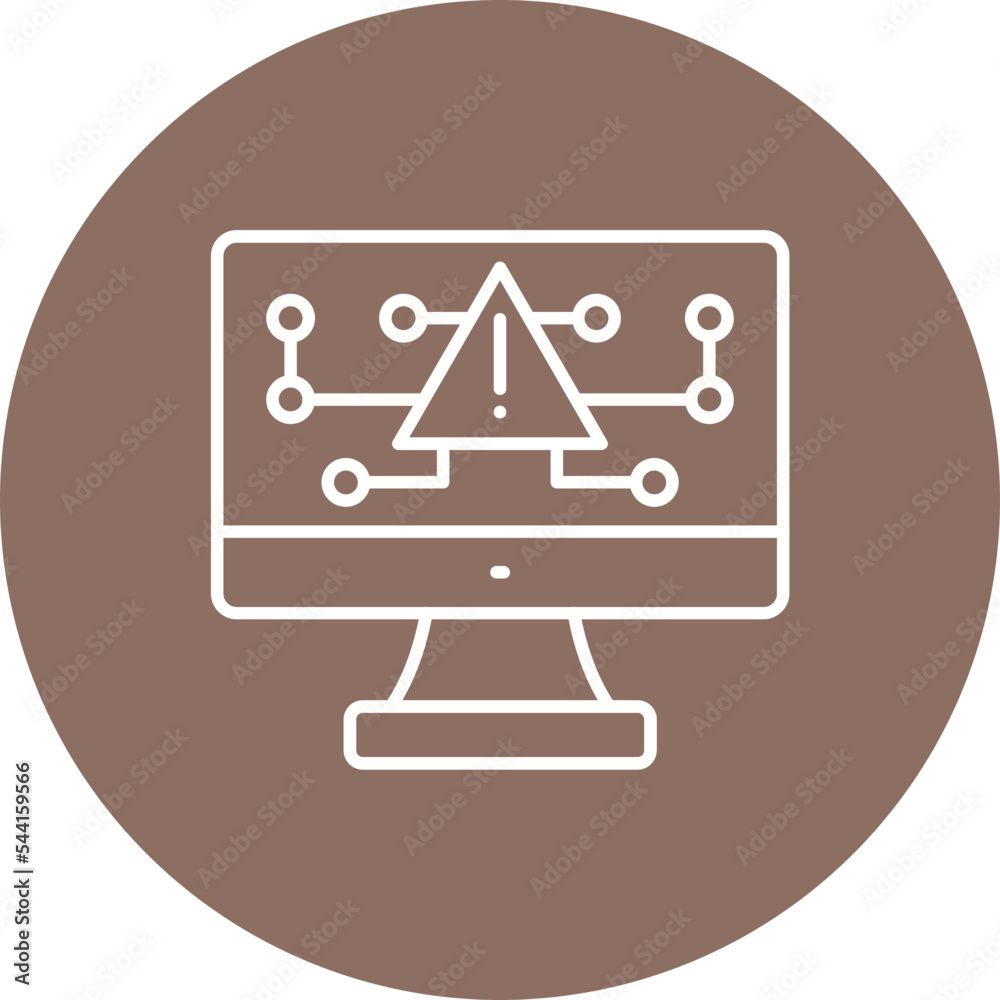Warning Multicolor Circle Line Inverted Icon Warning Multicolor Circle Line Inverted Icon