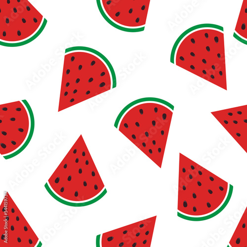 Watermelon pattern on blue background. Baby background for fabric textile. Food Summer backdrop in flat design. 