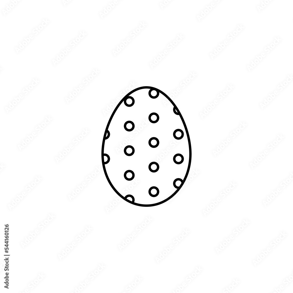 Easter egg linear. Vector flat black Easter egg with black line dot pattern on white background. Modern illustration for poster, banner, flyer, postcard, spring theme presentation and web design. Easter egg linear. Vector flat black Easter egg with black line dot pattern on white background. Modern illustration for poster, banner, flyer, postcard, spring theme presentation and web design.