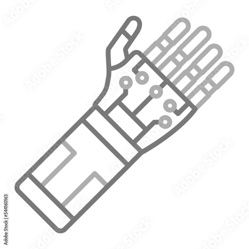 Bionic Arm Greyscale Line Icon