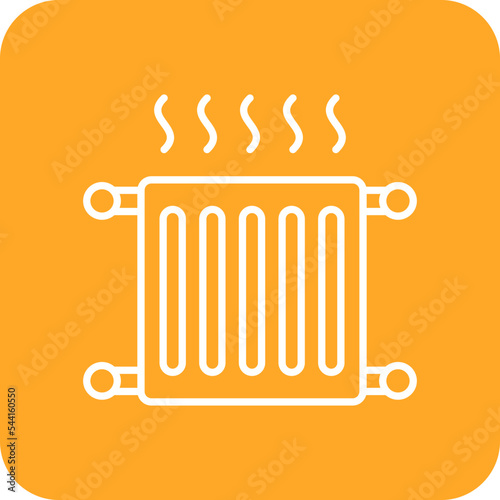 Central Heating Multicolor Round Corner Line Inverted Icon