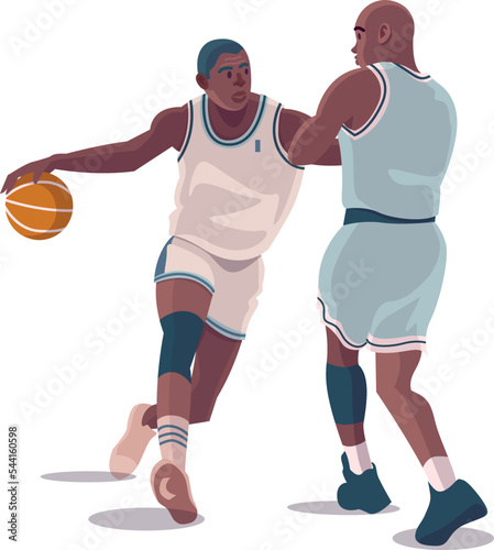 Athletes basketball players. Vector illustration