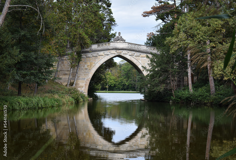 A beautiful old bridge in the park