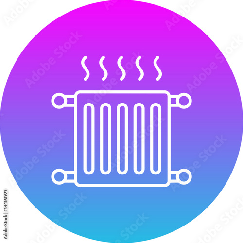 Central Heating Gradient Circle Line Inverted Icon