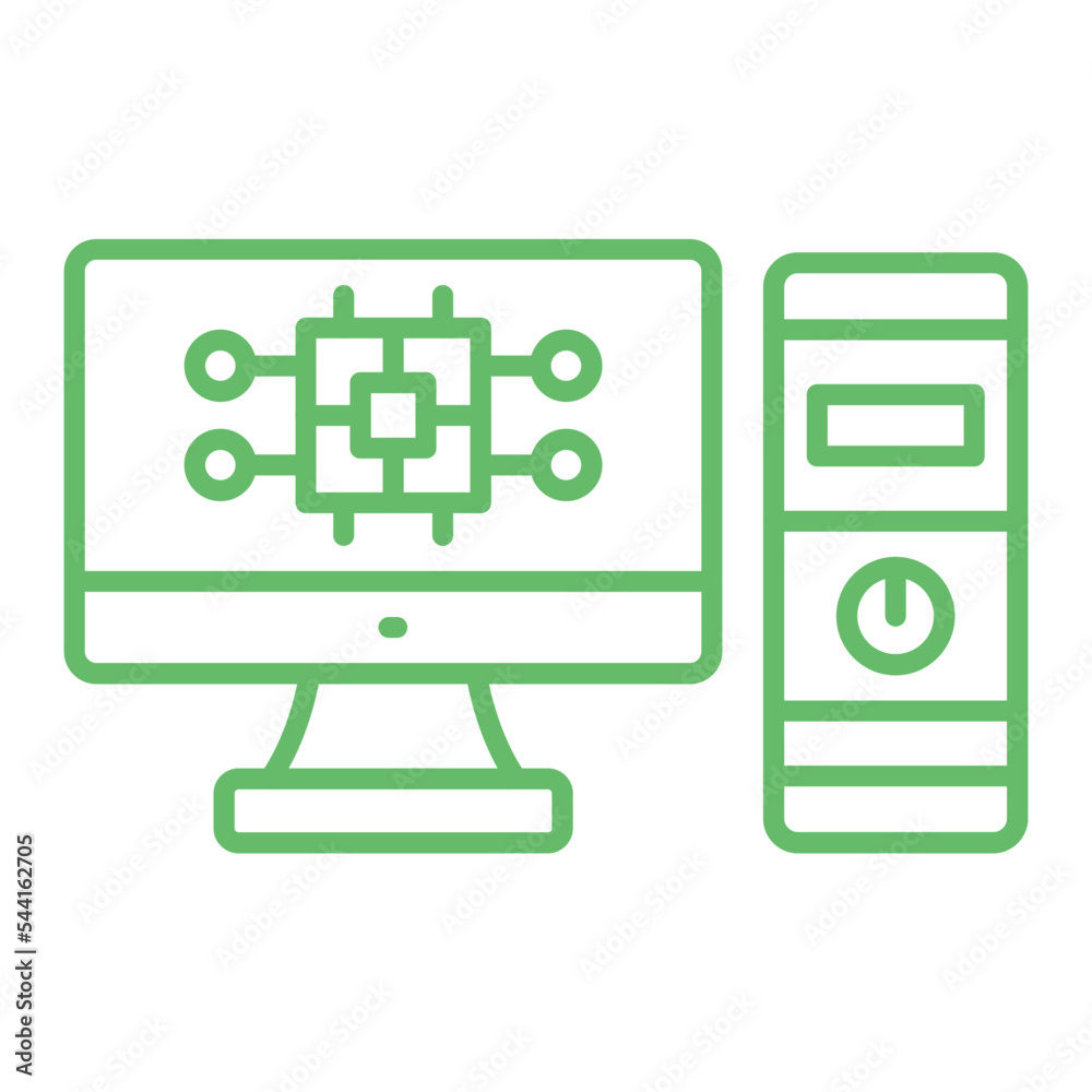Computer Multicolor Line Icon Computer Multicolor Line Icon