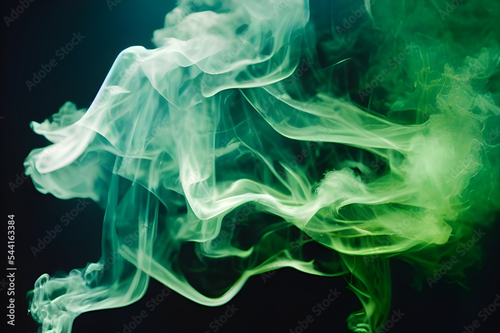 Fototapeta premium Wispy green smoke with an eerie green glow. 