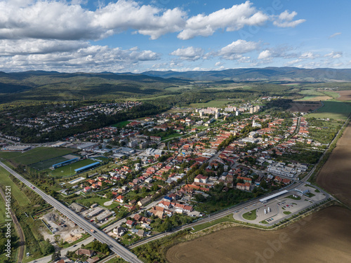 Aerial view of the city of Moldava nad Bodvou in Slovakia photo