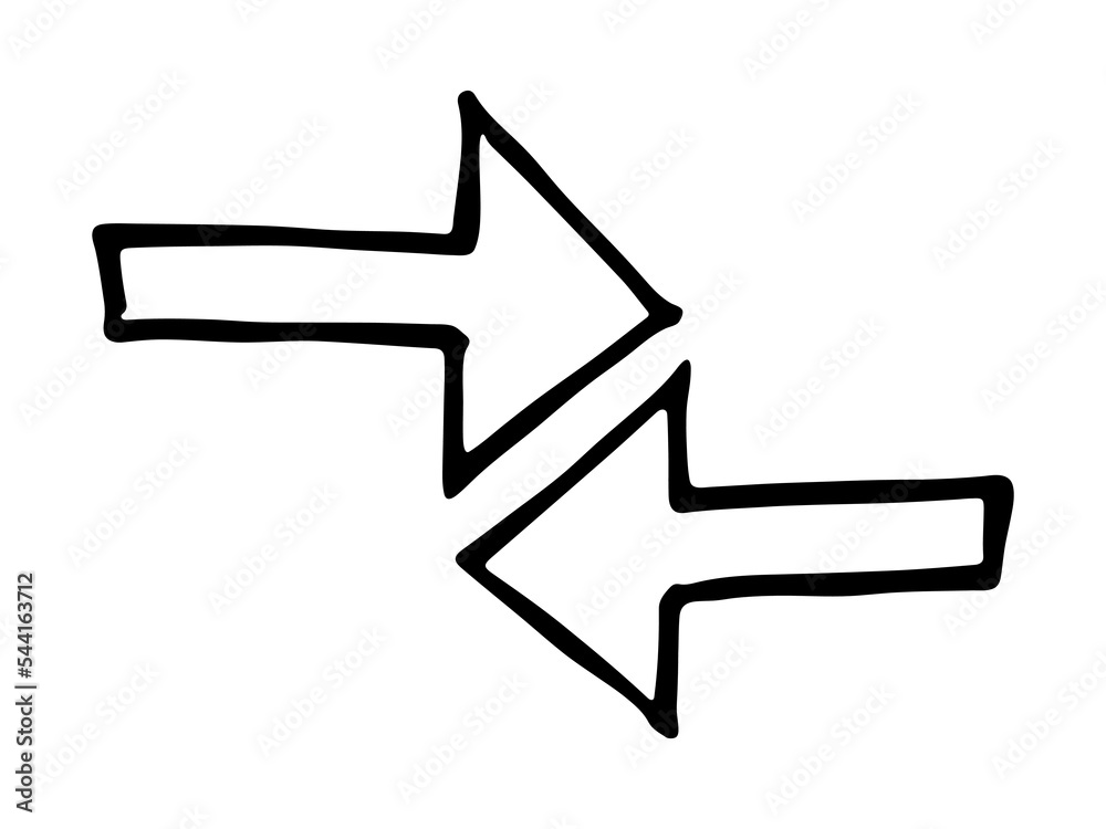 Hand drawn ink arrow illustration in sketch style. Business doodle clipart. Single element for design Hand drawn ink arrow illustration in sketch style. Business doodle clipart. Single element for design