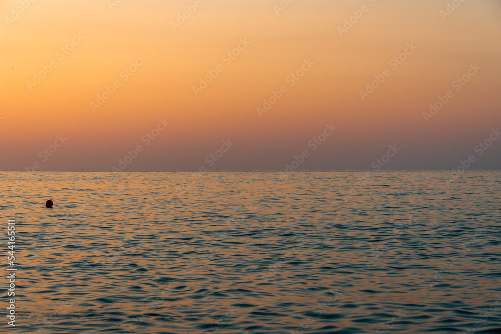 Purple sunset over the Black Sea, Batumi beach