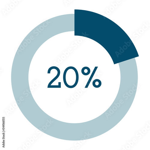 20 percent,circle percentage diagram vector illustration,infographic chart.