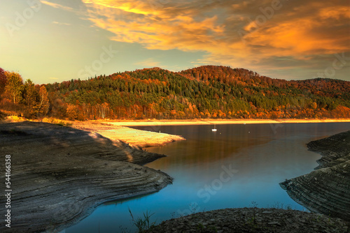 sunset over the river