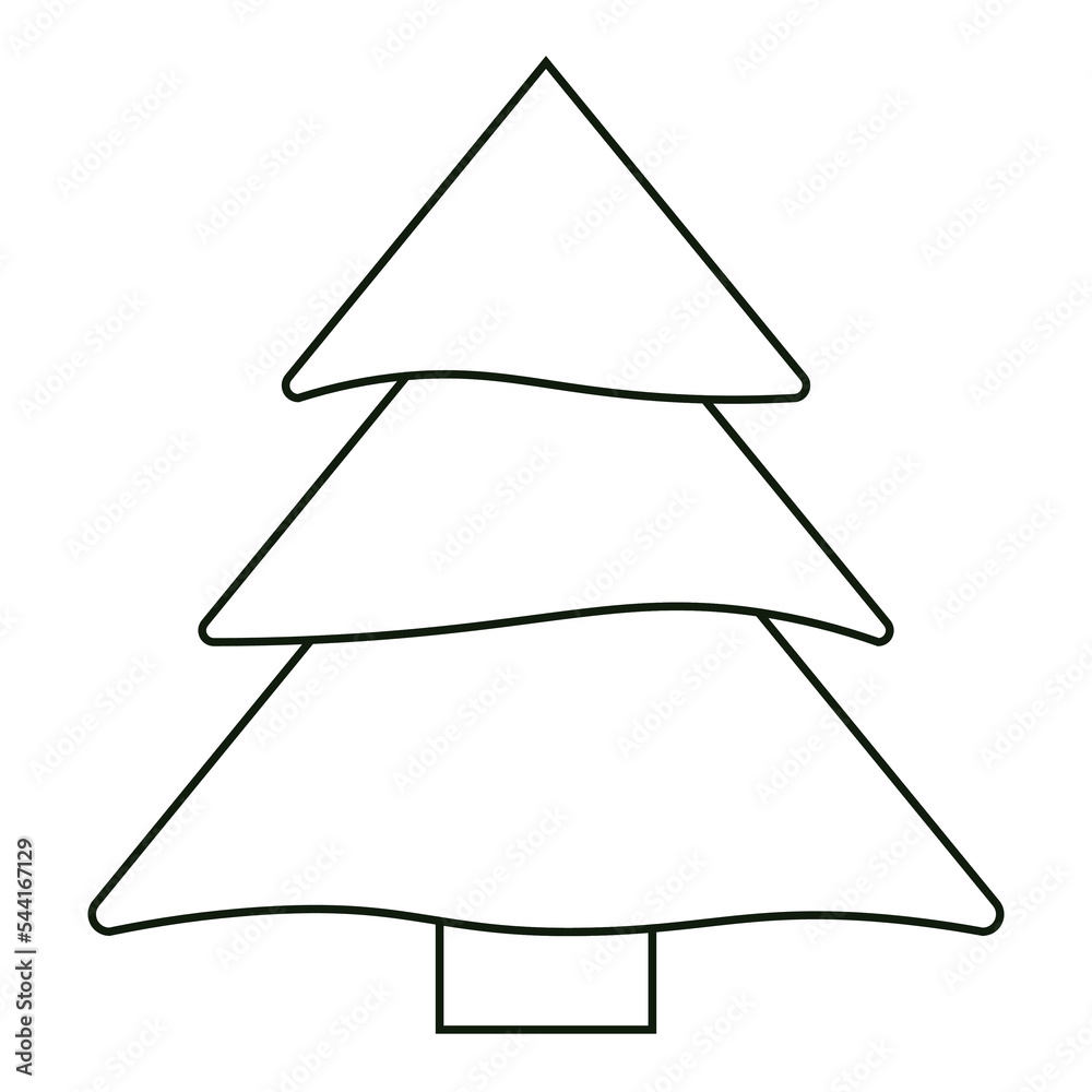 simple flat black line shape of pine tree with triangles simple flat black line shape of pine tree with triangles