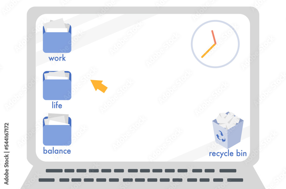 Flat design of ‘work life balance’ concept, flat design of ‘work life ...