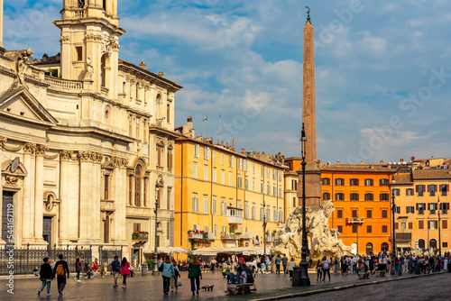 Photography Piazza Navona square in center of Rome, Italy