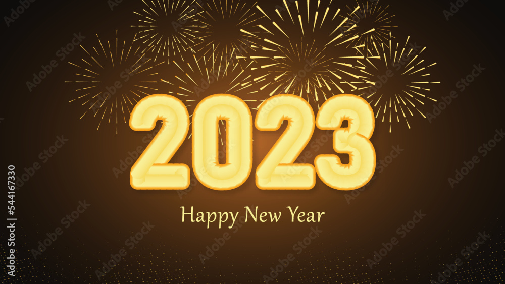 2023 happy new year greeting card with colorful background