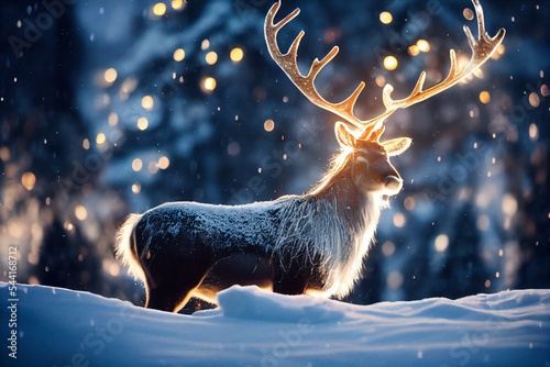 deer in the snow Fototapet