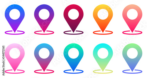 Set of Modern Map Pins - Map Markers icons - Vector