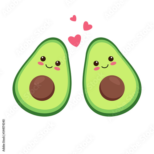 Avocado sticker, love stickers, vector