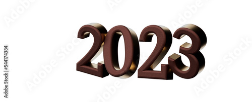 year 2023. 3D illustration ...