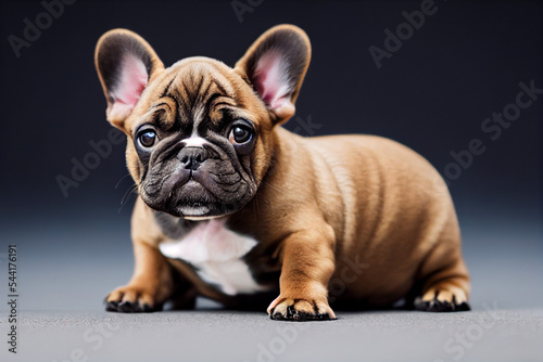 a french bulldog stands in the studio © Paulina