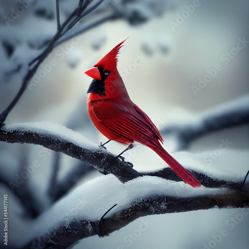 Foto cardinal on a branch
