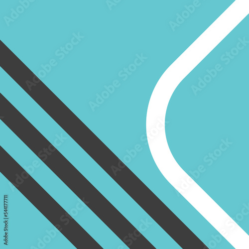 Unique path turning. Innovation, change, different way, free thinking, courage, individuality and creativity concept. Flat design. EPS 8 vector illustration, no transparency, no gradients