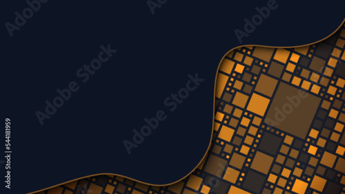 Blockchain technology web banner ad. Crypto tech background photo