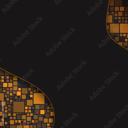 Blockchain technology square banner ad. Big data background. photo