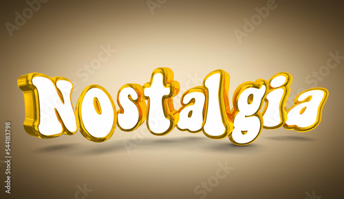 Tablou pe pânză Nostalgia Flasbhack Memory Look Back in Time Sepia Word 3d Illustration