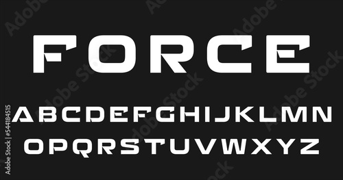 Force urban minimal font style, sport fonts,  business illustration vector