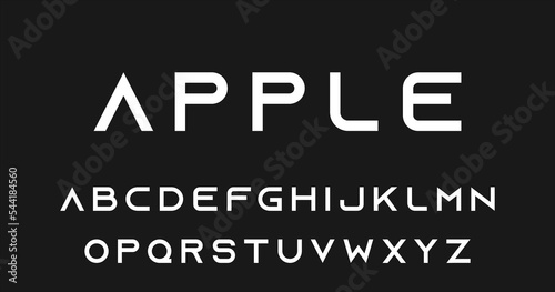 Apple sports luxury business font for technology and science alphabetic typography