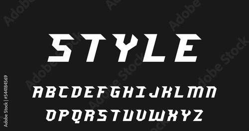Style luxury business font, alphabetic typography, sports and technology font