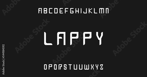 Lappy stylish font, minimalistic design, luxury alphabetic typography